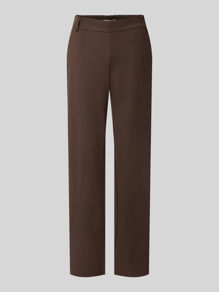 Produktfoto, braune Regular Fit Weite Hose aus Viskose-Mix Modell 'POPTRASH' von ONLY, glatte Oberfläche, Damen Weite Hose von ONLY