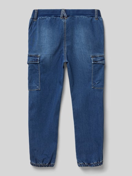 NAME IT Baggy fit cargojeans met elastische boorden, model 'BEN' Donkerblauw - 3