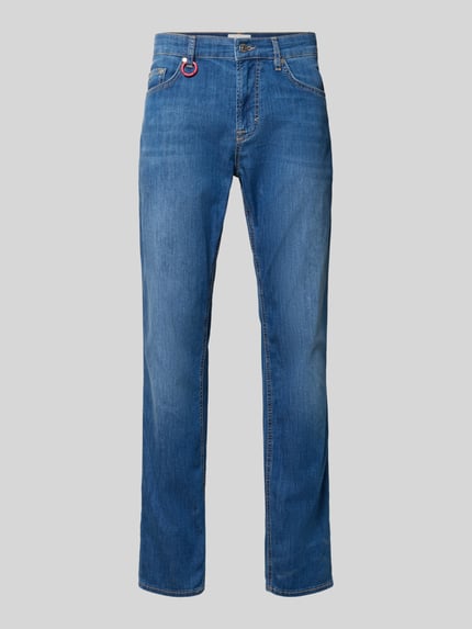 Produktfoto, Modern Fit Jeans mit Karabiner Modell 'Mitch' von JOOP! Jeans, bawełniana mieszanka ze streczem, krój modern fit, kieszenie wpuszczane, karabinek, szerokość w rozmiarze 32/32: 43 cm, długość nogawki wewnętrznej w rozmiarze 32/32: 78 cm
