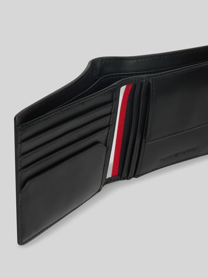 Tommy Hilfiger Portemonnaie aus echtem Leder BLACK 4