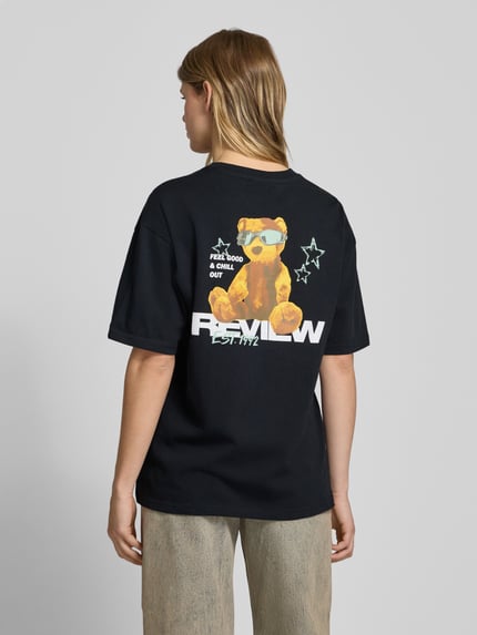 REVIEW T-shirt z nadrukiem z logo Czarny 5