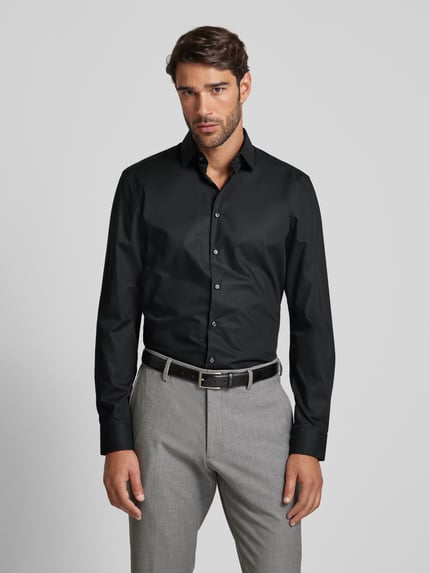 Jake*s Slim Fit Business-Hemd mit Kentkragen Black 4