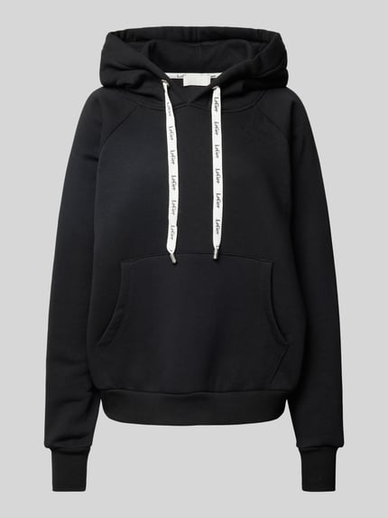 LeGer Bluza z kapturem z rękawami raglan model 'Hayley' Czarny 2