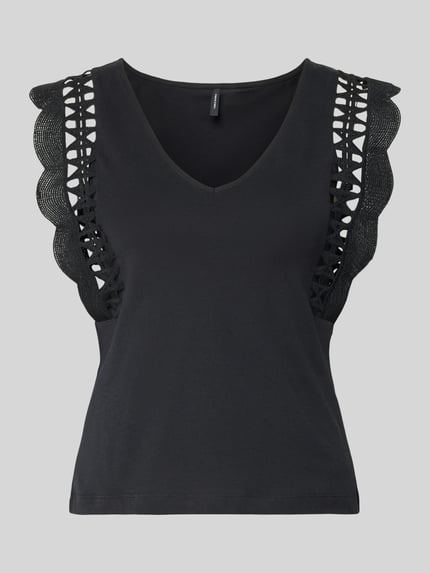 VERO MODA Regular Fit Top aus reiner Baumwolle Modell 'GABBY' Black 2
