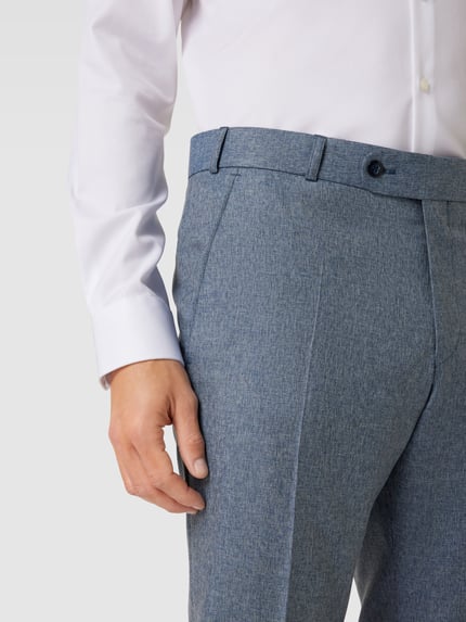 WILVORST Regular Fit Anzughose aus Woll-Baumwoll-Mix mit Seide-Anteil Blau 3