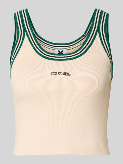 Cropped Tanktop mit Label-Stitching Shop The Look MANNEQUINE