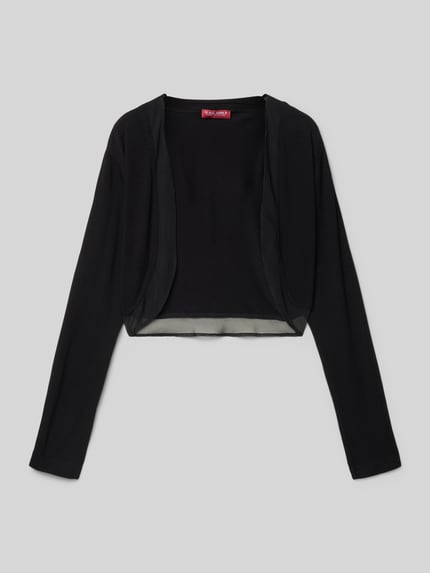 Produktfoto, Cardigan aus Viskose-Mix in Ripp-Optik van G.O.L., kinderen, mix van viscose en elastaan, riblook, chiffon inzetten, recht, semi-transparant, met lange mouwen, open voorkant, ruglengte maat 140: 35 cm, schouderbreedte maat 140: 40 cm, mouwlengte maat 140: 50 cm