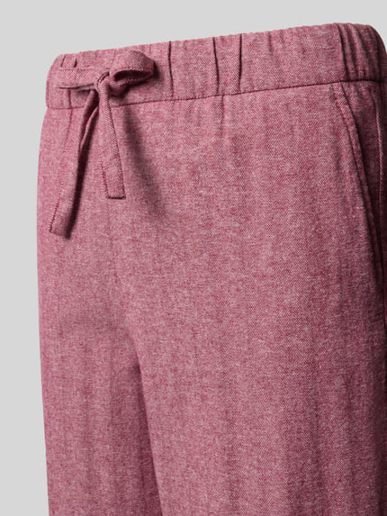 Produktfoto, Pyjama-Hose aus Flanell mit elastischem Bund von Christian Berg Woman, rosafarbener Baumwollstoff, Tunnelzug, Regular Fit, feine Struktur