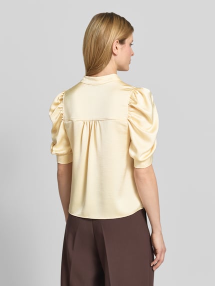 Neo Noir Blouseshirt met pofmouwen model 'Roella' Pastelgeel - 5
