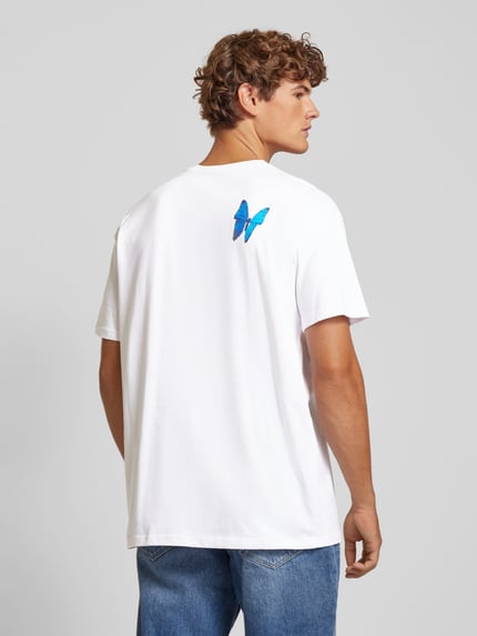 Mister Tee T-Shirt mit Motiv-Print Modell 'LE PAPILLON' Weiss 5