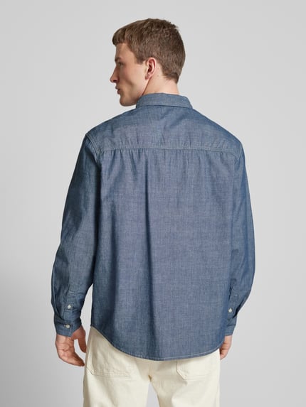Calvin Klein Jeans Regular Fit Jeanshemd mit Label-Detail Modell 'EASY CHAMBRAY' Jeansblau 5