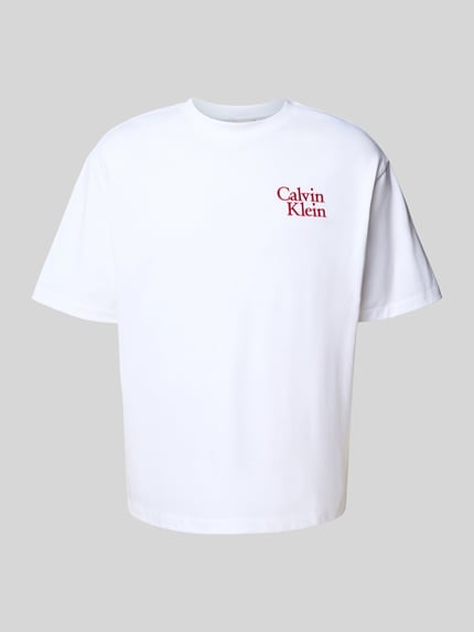 Calvin Klein Jeans T-Shirt mit Label-Stitching Weiss 2
