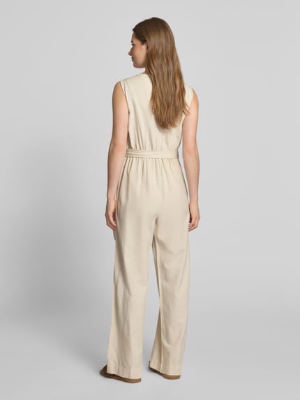 VILA Jumpsuit met druppelvormig rugdecolleté aan de achterkant Beige - 5