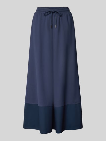 MM by Max Mara Długa spódnica o rozkloszowanym kroju z mieszanki bawełny model ‘PABLO’ Granatowy 2