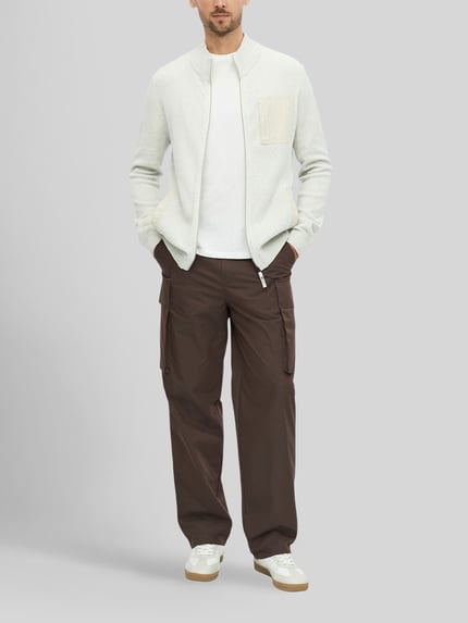 s.Oliver RED LABEL Strickjacke mit kontrastierenden Taschen-Einsätzen Offwhite 1
