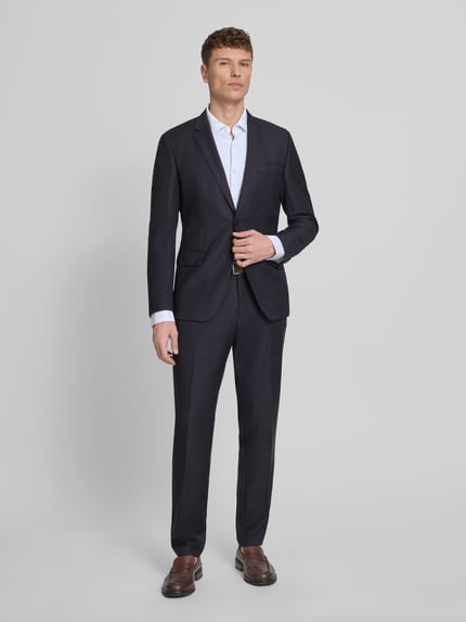 HUGO slim fit zakelijk overhemd met kentkraag model 'KENNO' Donkerblauw - 1