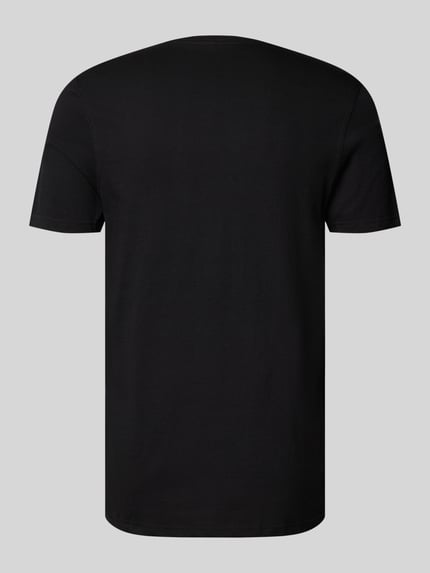 bugatti T-Shirt aus Baumwolle mit V-Ausschnitt Black 3