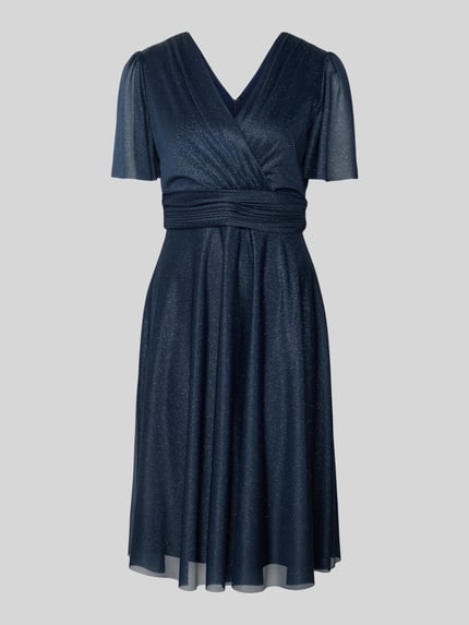 Christian Berg Cocktail Cocktailkleid mit V-Ausschnitt Marine Melange 2
