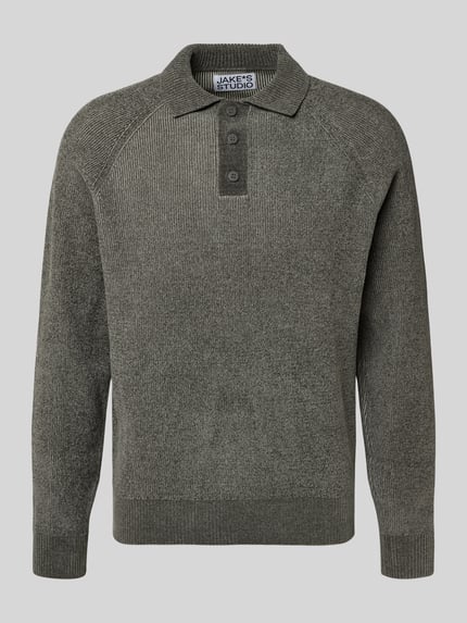 Jake*s Studio Men Strickpullover mit Polokragen Dunkelgrau 2