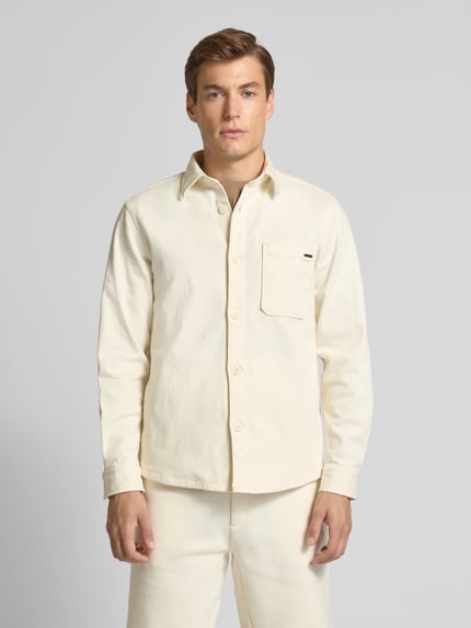 JOOP! COLLECTION Regular Fit Hemdjacke mit Brusttasche Modell 'Kalan' Offwhite 4