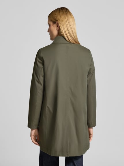 Christian Berg Woman Selection Mantel met blinde knoopsluiting en steekzakken Kaki - 5