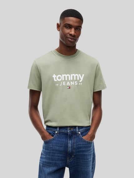 Tommy Jeans relaxed fit T-shirt van puur katoen met labelopschrift Rietgroen - 4
