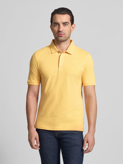 Brax Slim Fit Poloshirt aus Baumwoll-Mix Modell 'Pete' GELB 4