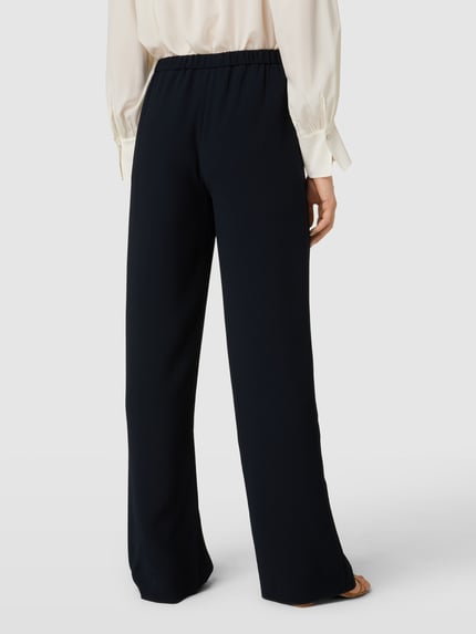 Emporio Armani Wide Leg Stoffhose mit elastischem Bund Marine 5