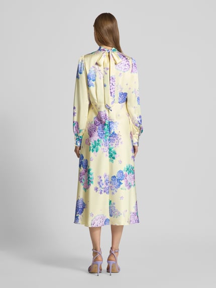 Marc Cain Midikleid mit Stehkragen Hellgelb 5