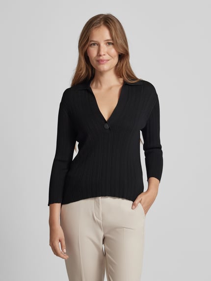 someday. Strickpullover mit V-Ausschnitt Modell 'Tomoya' Black 4