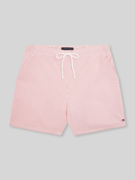 Tommy Hilfiger Regular Fit Badehose mit Label Stitching Rot 2