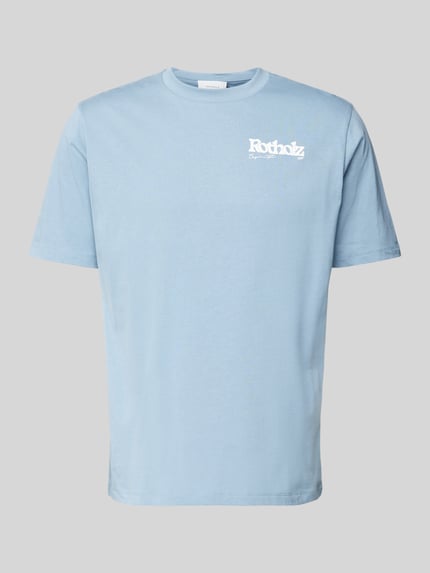 ROTHOLZ T-Shirt mit Label-Print Modell 'Retro Logo' Hellblau 2