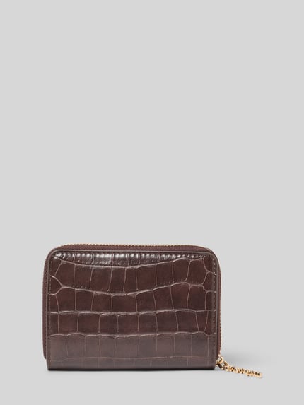 Valentino Bags Portemonnaie mit umlaufendem Reißverschluss Dunkelbraun 2