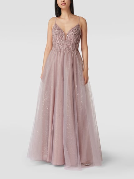 Mascara Abendkleid mit Ziersteinbesatz Rose 1