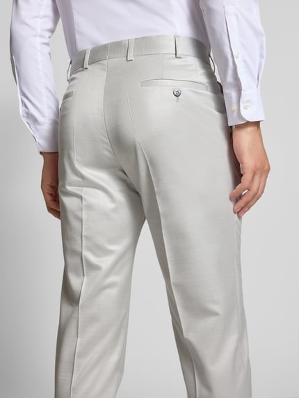 WILVORST Regular fit pantalon met persplooien Zilver - 3