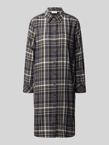 Produktfoto, Kleid mit durchgehender Knopfleiste von S.OLIVER CASUAL, mehrfarbig kariert, langarm, Knopfleiste vorn, aus Webware