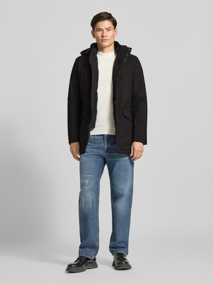 Geox Regular Fit Parka mit abnehmbarer Kapuze Black 1
