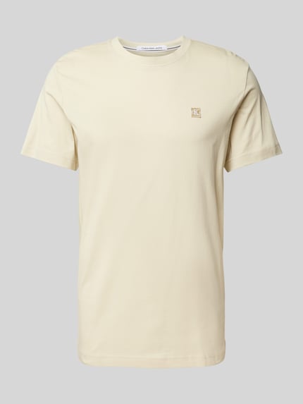 Calvin Klein Jeans T-shirt met labelstitching Grasgroen - 2