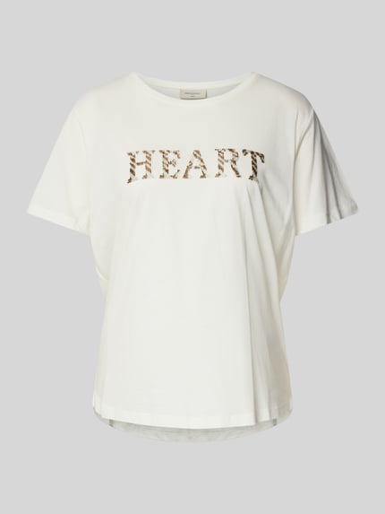 FREE/QUENT T-Shirt mit Perlenbesatz Modell 'FQGaya' Ecru 2