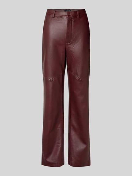Bardot Broek in leerlook, model 'KARSON' Bordeaux - 2