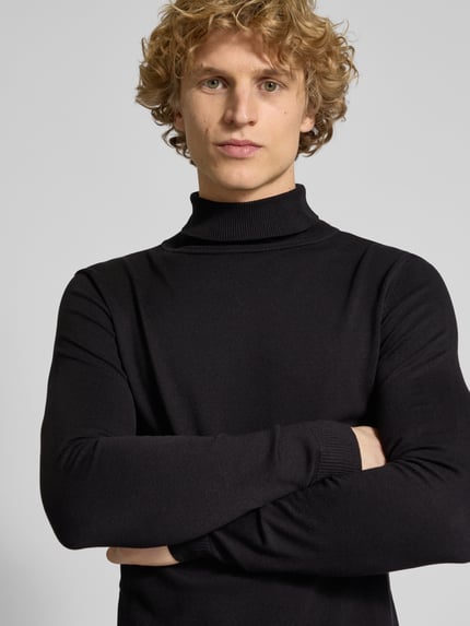 Casual Friday Rollkragenpullover aus Woll-Mix Dunkelgrau 3