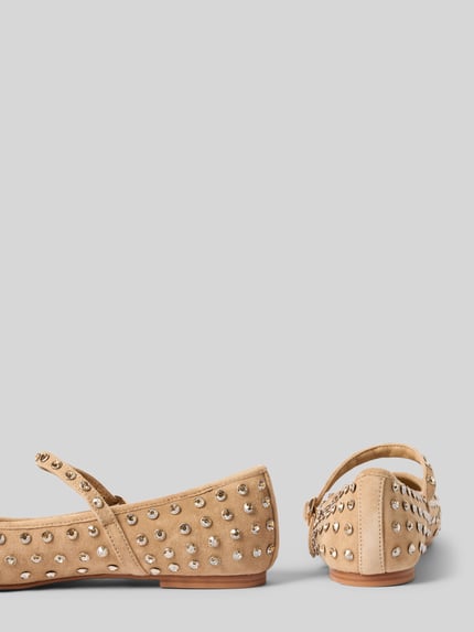 Alma en Pena Ballerina's met strass-steentjes Zand - 2