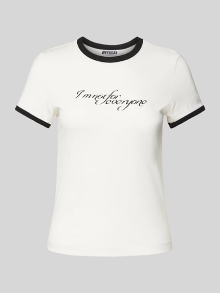 Weekday T-Shirt mit Statement-Print Offwhite Melange 2