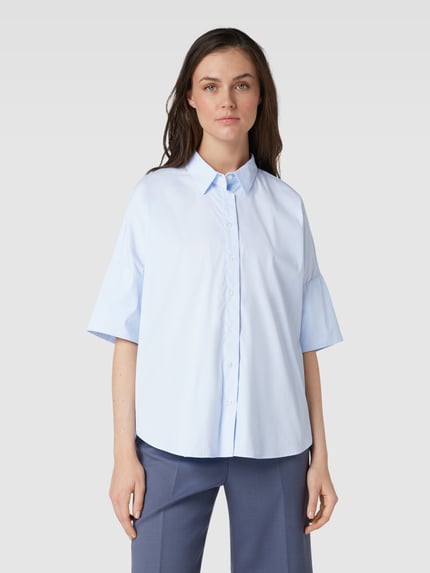 Tonno & Panna Bluse in unifarbenem Design Hellblau 4