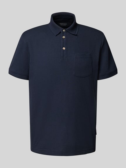 Tom Tailor Regular Fit Poloshirt aus Baumwoll-MIx Dunkelblau 2