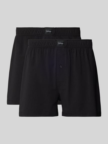 Bread & Boxers Boxershorts mit elastischem Bund im 2er-Pack Black 1