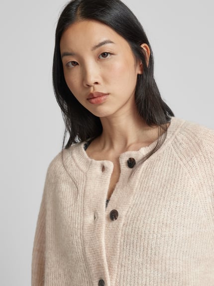 Selected Regular Fit Cardigan aus Woll-Mix mit Alpaka-Anteil Modell 'LULU' Beige 3