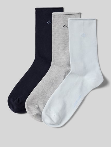 CK Calvin Klein Sokken met logostitching in een set van 3 paar Lichtblauw - 1