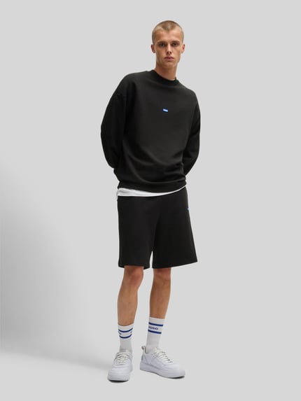 HUGO Blue Regular Fit Sweatshorts aus reiner Baumwolle Modell 'NASENSIO' Black 1