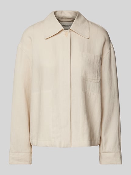 Marc O'Polo Regular fit overshirt in een mix van linnen en viscose Ecru - 2